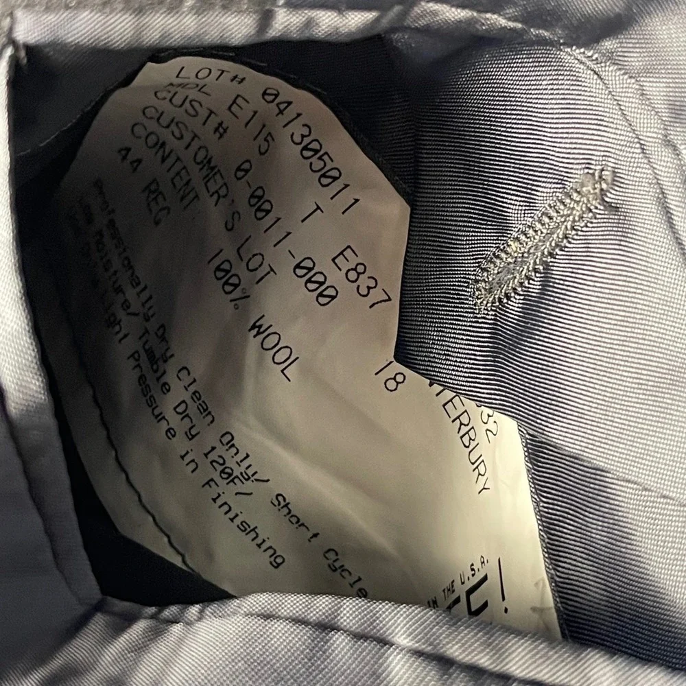 Hickey Freeman Loro Piana Tasmanian Super 120s Wool‎ Pinstripe Blazer Grey 44R